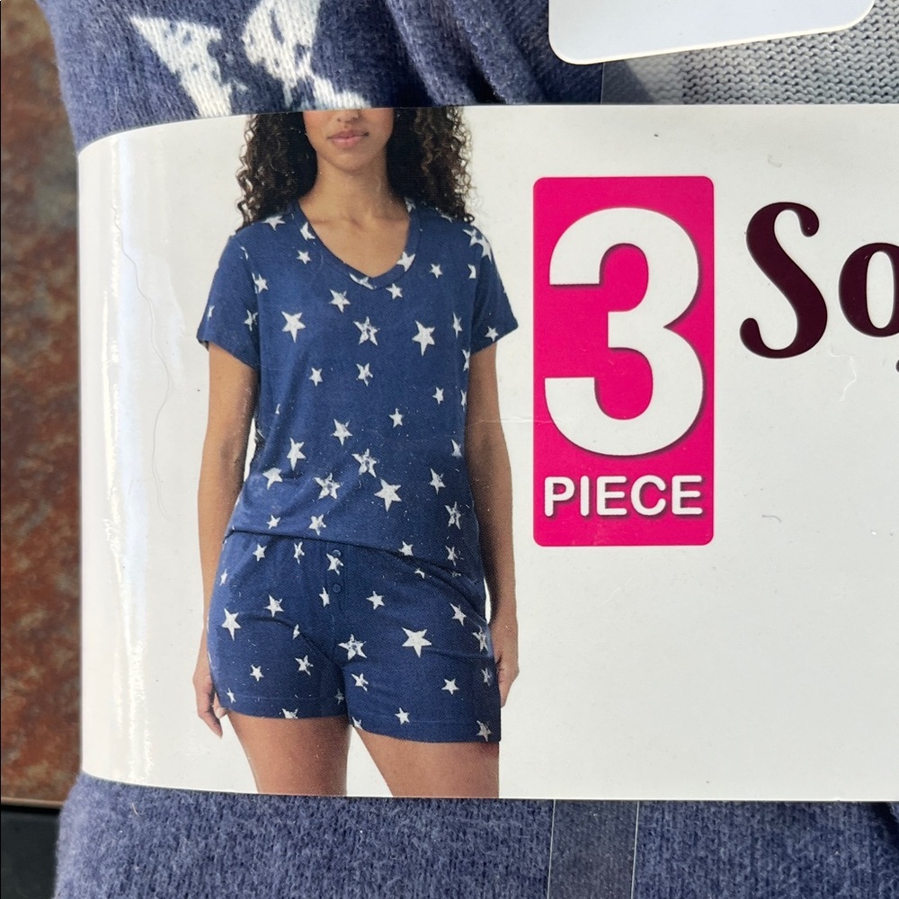 32 Degrees Women's Pajama Set - Navy with White Stars L- XL - XXL. -NWT - Picture 4 of 7